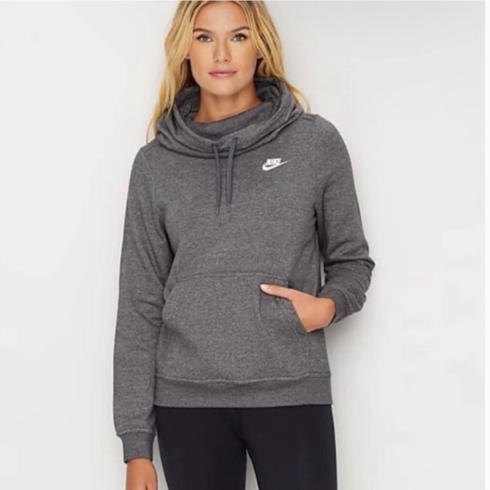 Nike gray slouched hoodie with kangaroo pocket